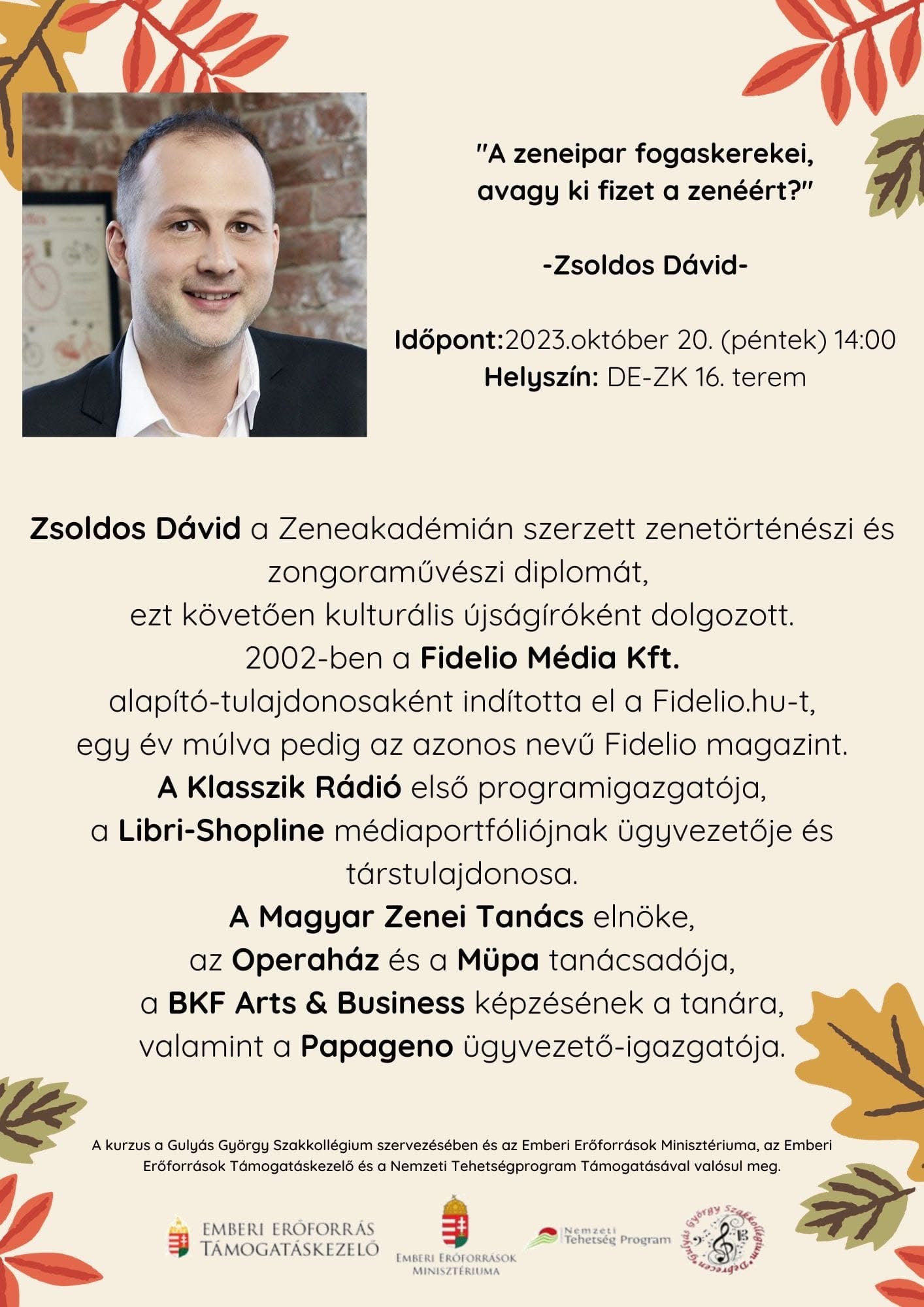 Zsoldos Dávid - A zeneipar fogaskerekei avagy ki fizet a zenéért?