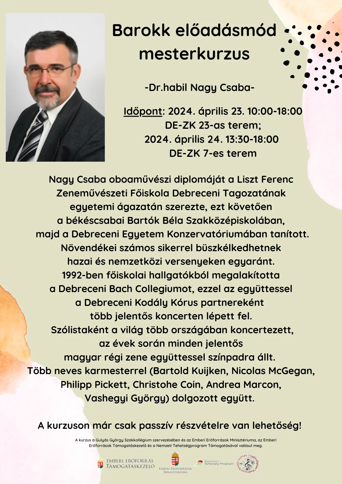 Barokk előad&aacute;sm&oacute;d mesterkurzus 